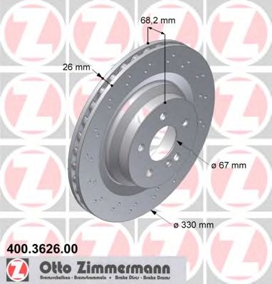 Тормозной диск ZIMMERMANN 400.3626.00