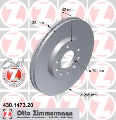 Тормозной диск ZIMMERMANN 430.1473.20