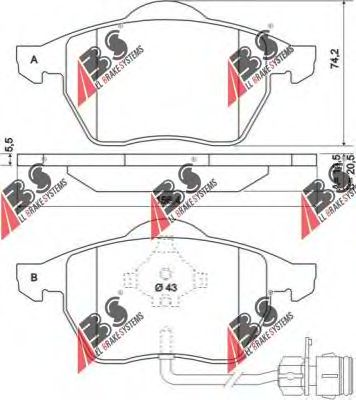 Тормозные колодки A.B.S. 36773