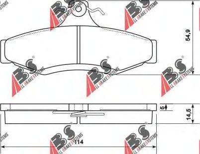 Тормозные колодки A.B.S. 37054