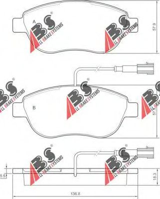 Тормозные колодки A.B.S. 37282