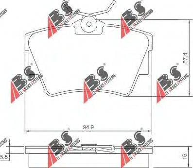 Тормозные колодки A.B.S. 37288