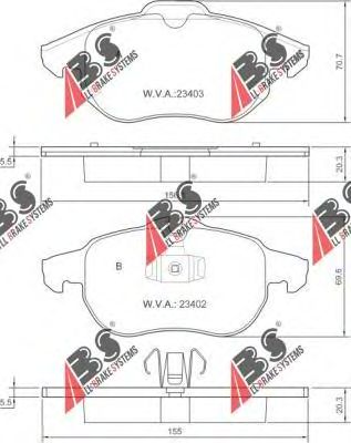 Тормозные колодки A.B.S. 37300