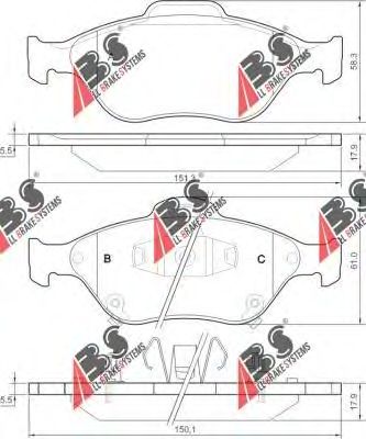 Тормозные колодки A.B.S. 37546