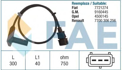 Датчик положения коленвала, распредвала FAE 79096