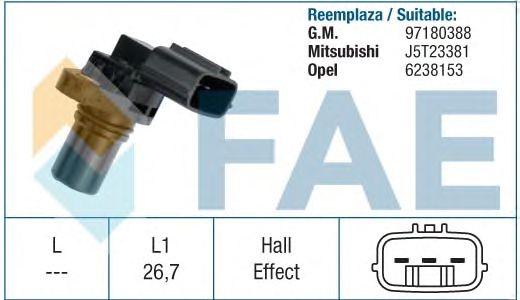Датчик положения коленвала, распредвала FAE 79139
