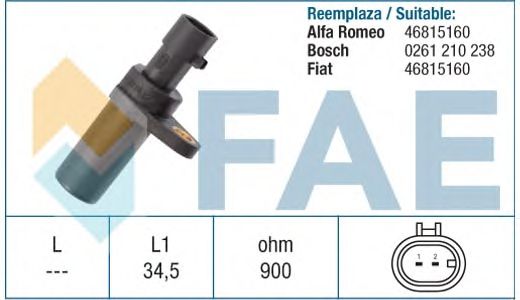Датчик положения коленвала, распредвала FAE 79195