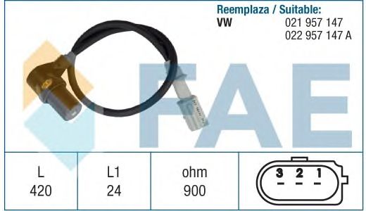 Датчик положения коленвала, распредвала FAE 79199