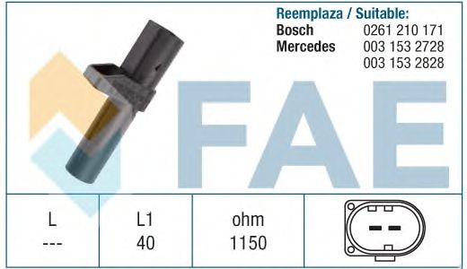 Датчик положения коленвала, распредвала FAE 79202