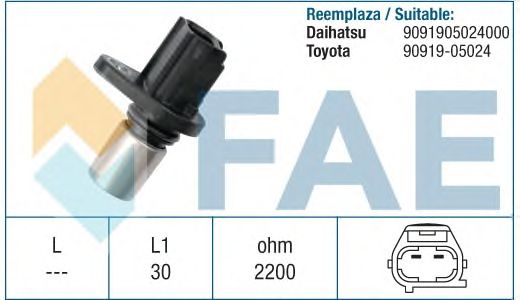 Датчик положения коленвала, распредвала FAE 79204