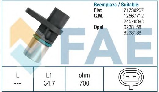 Датчик положения коленвала, распредвала FAE 79205