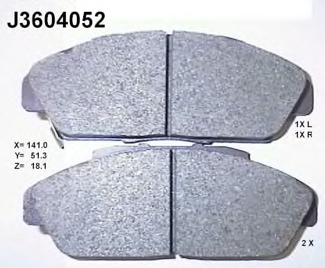 Тормозные колодки NIPPARTS J3604052