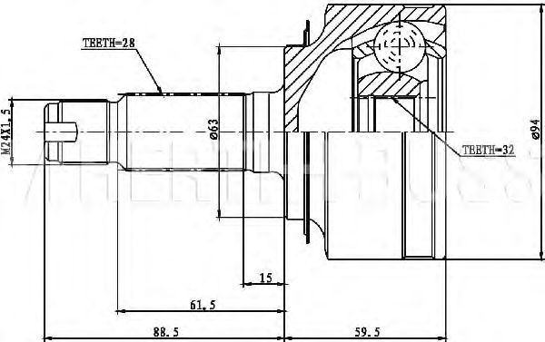 Комплект ШРУСов HERTH+BUSS JAKOPARTS J2824041