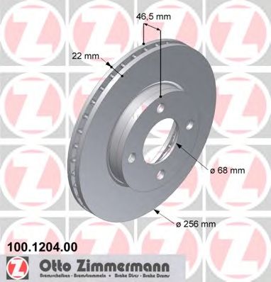 Гальмівний диск ZIMMERMANN 100.1204.00