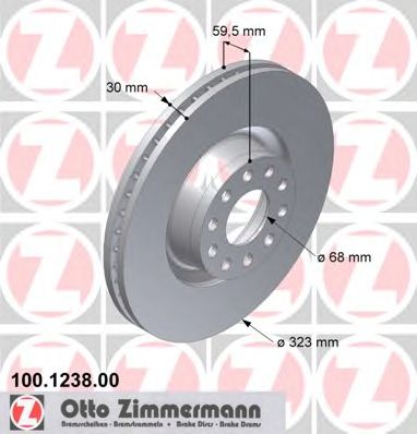 Тормозной диск ZIMMERMANN 100.1238.00