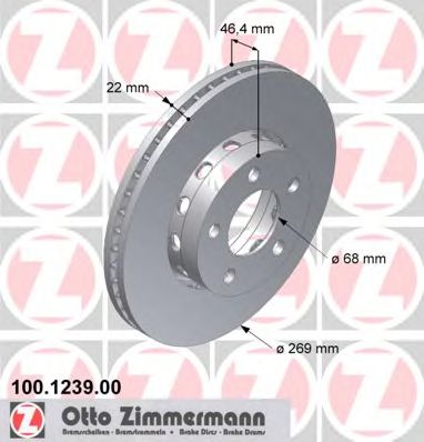Тормозной диск ZIMMERMANN 100.1239.00