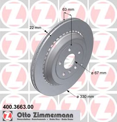 Тормозной диск ZIMMERMANN 400.3663.00