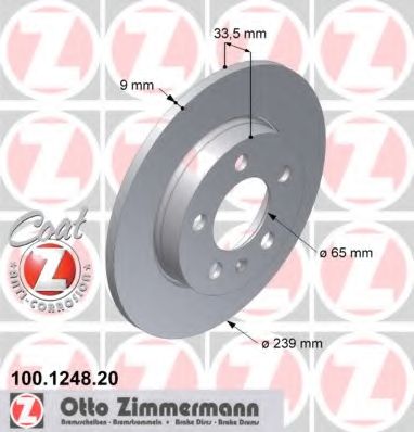 Гальмівний диск ZIMMERMANN 100.1248.20