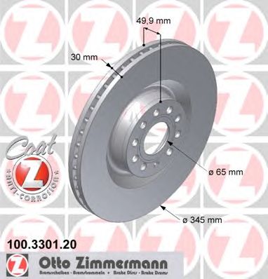 Тормозной диск ZIMMERMANN 100.3301.20
