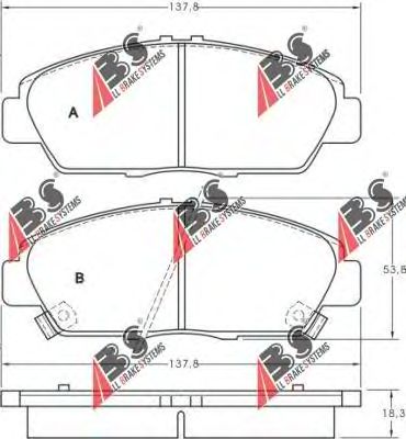 Тормозные колодки A.B.S. 36780
