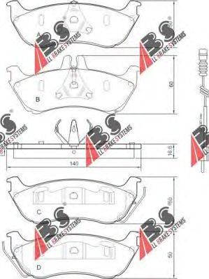Тормозные колодки A.B.S. 37322