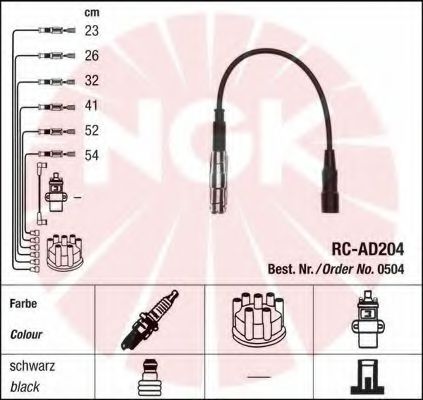 Комплект высоковольтных проводов NGK 0504