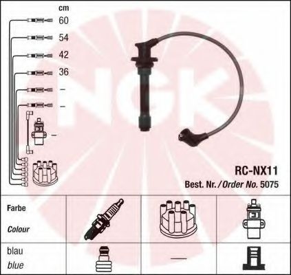 Комплект високовольтних проводів NGK 5075