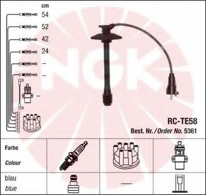Комплект високовольтних проводів NGK 5361