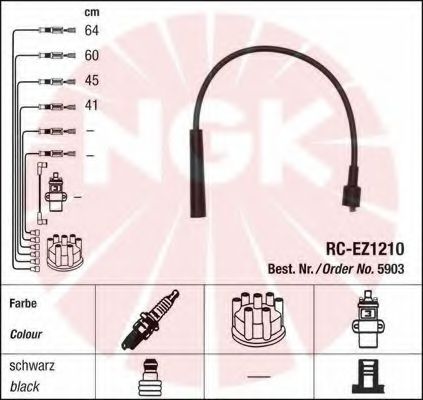 Комплект высоковольтных проводов NGK 5903