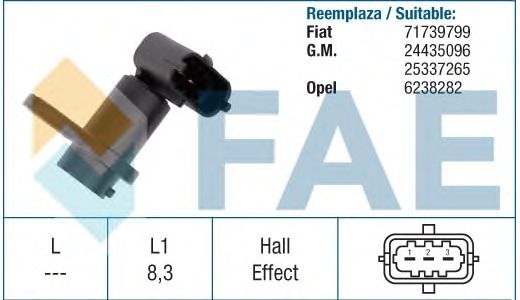 Датчик положения коленвала, распредвала FAE 79193