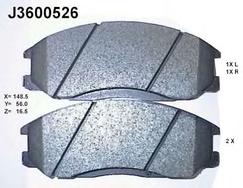 Тормозные колодки NIPPARTS J3600526