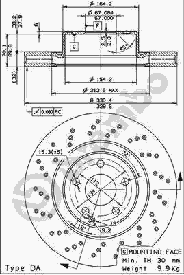 Тормозной диск BREMBO 09.7960.11