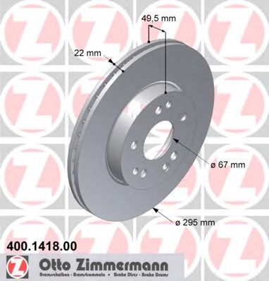 Тормозной диск ZIMMERMANN 400.1418.00