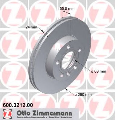 Гальмівний диск ZIMMERMANN 600.3212.00