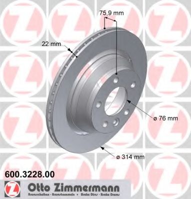Тормозной диск ZIMMERMANN 600.3228.00