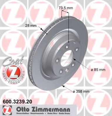 Тормозной диск ZIMMERMANN 600.3239.20
