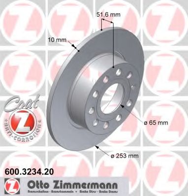 Тормозной диск ZIMMERMANN 600.3234.20