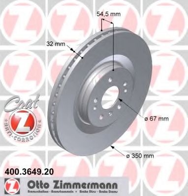 Тормозной диск ZIMMERMANN 400.3649.20