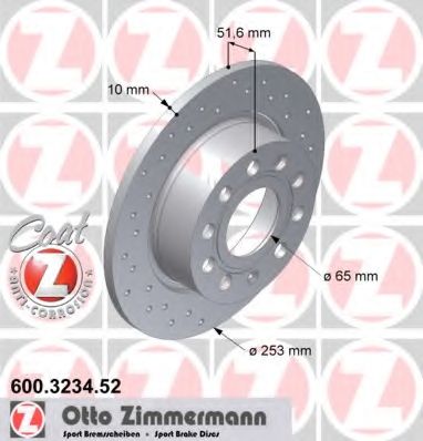 Тормозной диск ZIMMERMANN 600.3234.52