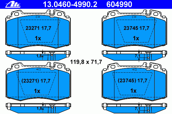 Тормозные колодки ATE 13.0460-4990.2