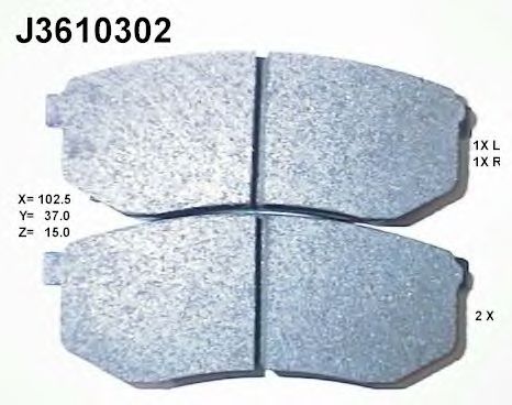 Гальмівні колодки NIPPARTS J3610302