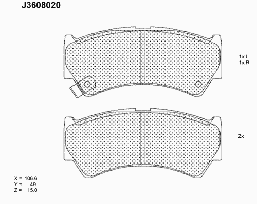 Тормозные колодки NIPPARTS J3608020