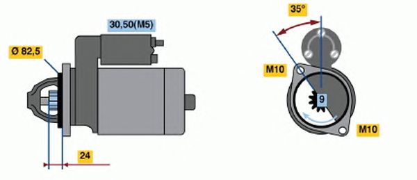 Стартер BOSCH 0 001 109 063