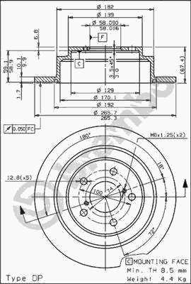Тормозной диск BREMBO 08.6897.14