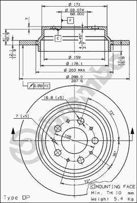 Гальмівний диск BREMBO 08.7765.75
