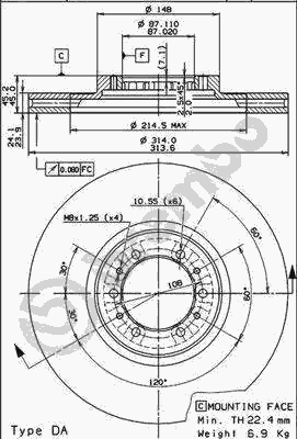 Гальмівний диск BREMBO 09.9132.10