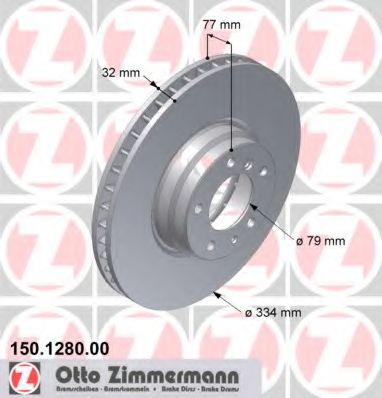 Гальмівний диск ZIMMERMANN 150.1280.00