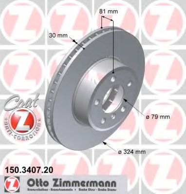Гальмівний диск ZIMMERMANN 150.3407.20