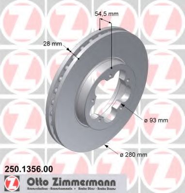 Тормозной диск ZIMMERMANN 250.1356.00