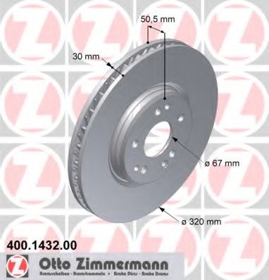 Тормозной диск ZIMMERMANN 400.1432.00